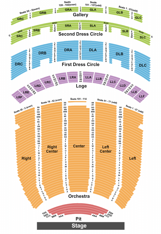 Fabulous Fox Theatre Book of Mormon Seating Chart